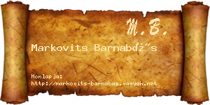 Markovits Barnabás névjegykártya