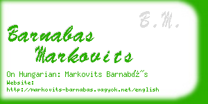 barnabas markovits business card